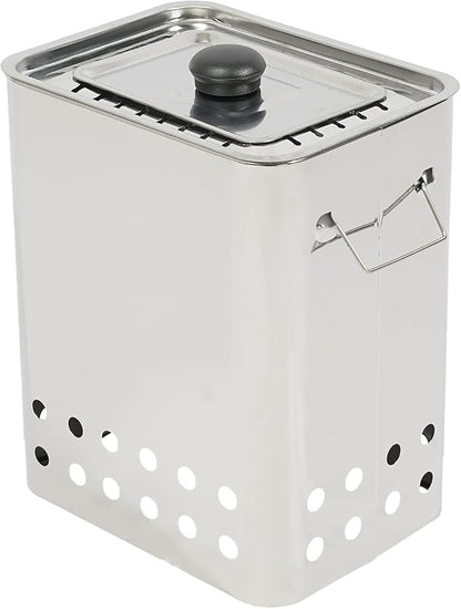 Stainless Steel Barrel Grill Charcoal 2-in-1 Barrel Smoker Grill with Complete BBQ Kit 360° Smokeless Barril Asador Vertical Smoker for Backyard Cookout, Camping (Rectangle, 26-Skewer)