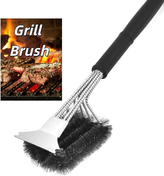 Grill Brush and Scraper,Stainless Steel Food-Grade Brush Head,Outdoor Grill Cleaning Brush Safe BBQ Grill Accessories Cleaner forGas/Charcoal Grilling Grates, Wizard Tool (3.1inch)