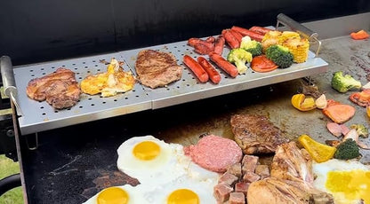 BBQ Future Adjustable Griddle Warming Rack for Blackstone 17 22 28 36 Inch Griddle, Stainless Steel Grill Warming Rack for Weber Charbroil Camp Chef and Most Tabletop Flattop Griddle Accessories