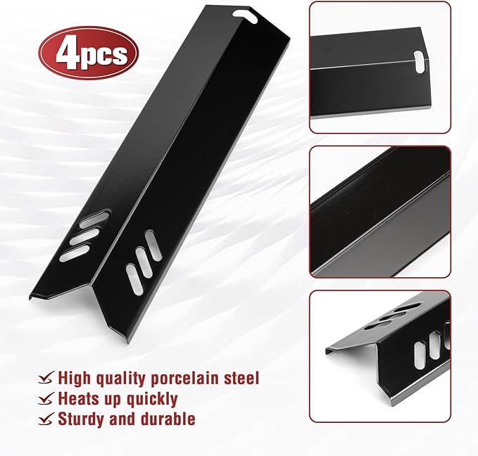 Grill Replacement Parts for Outdoor Gourmet 4 Burner GR2215120-OG-00 Gas Grill, 15" Grill Heat Shields & Burner Covers for GR2215101-OG-00 FSOGBG1106 Gas Grill, Heat Plates Replacement Parts