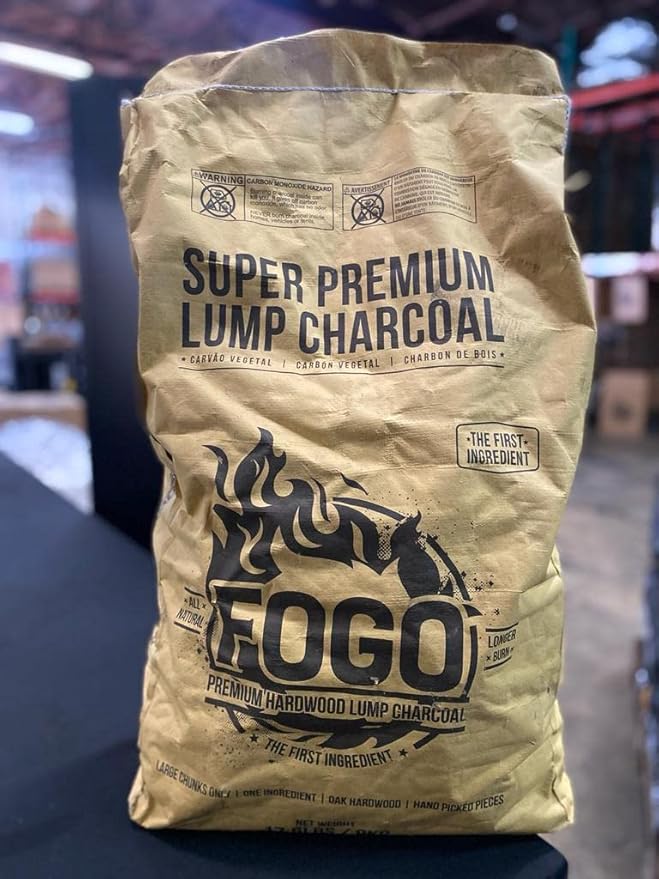 FOGO Premium Hardwood Lump Charcoal, Natural Large Sized Lump Charcoal, 17.6 Pound Bag and FOGO Fogostarters Natural Fire Starters, 30 Count Box, Bundle