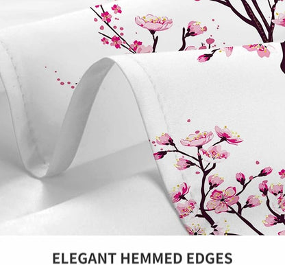 TKS MITLAN Cherry Japanese Tablecloth Decor Branch Flower Bud Twig Foliage Bloom Tree Table Cloth Dining Room Kitchen Table Cover 60" X 84" Oblong/Rectangle