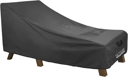 ULTCOVER Waterproof Patio Lounge Chair Cover Heavy Duty Outdoor Chaise Lounge Covers - 64L x 28W x 30H inch, Black