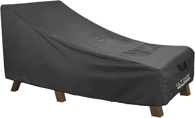 ULTCOVER Waterproof Patio Lounge Chair Cover Heavy Duty Outdoor Chaise Lounge Covers - 72L x 28W x 30H inch, Black