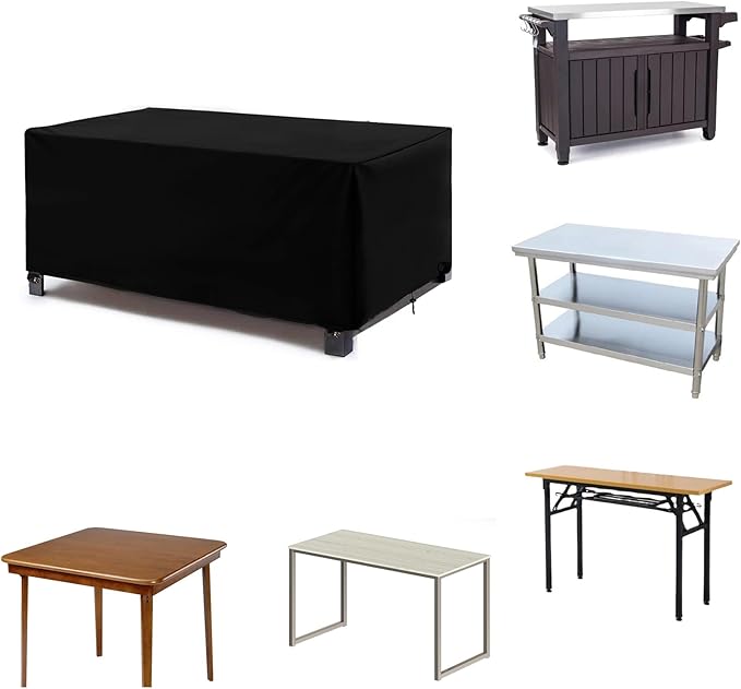Outdoor Prep Table Cover 60''L x 24''W x 35''H,Heavy Duty Waterproof 600D Furniture Cover for Stainless Steel Food Table,Cart Prep Table,Coffee Table,BBQ Grill Table,Dining Table Office Desk