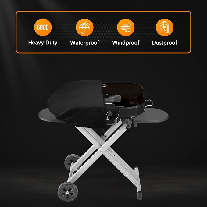 ZBXFCSH Heavy Duty Grill Cover Compatible with Coleman Roadtrip LX/LXX/LXE/285 and Compatible with Smoke Hollow 205 Grills, All Weather