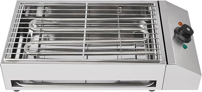 Countertop Electric BBQ Grill, 1800W Commercial Electric BBQ Grill Outdoor with Adjustable Temperature Range Practical Tray and Portable Commercial Non-Stick Barbecue Griddle Rack for Domestic Party
