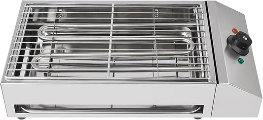 Countertop Electric BBQ Grill, 1800W Commercial Electric BBQ Grill Outdoor with Adjustable Temperature Range Practical Tray and Portable Commercial Non-Stick Barbecue Griddle Rack for Domestic Party