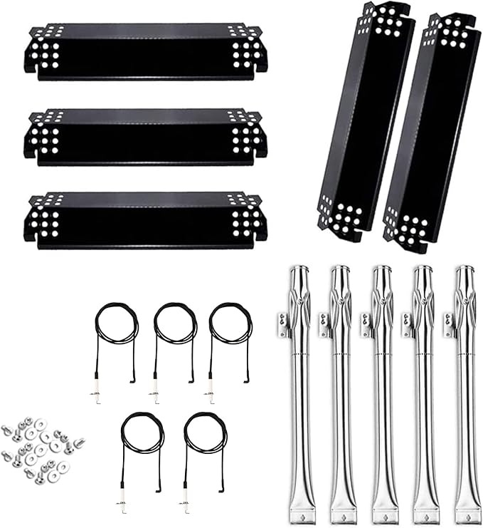Uniflasy Grill Replacement Parts for Nexgrill 5 Burner 720-0888, 720-0888N, Nexgrill 4 Burner 720-0830H, Members Mark 720-0882D, Heat Plates Burner Tubes for Nexgrill Replacement Parts 5 Burner