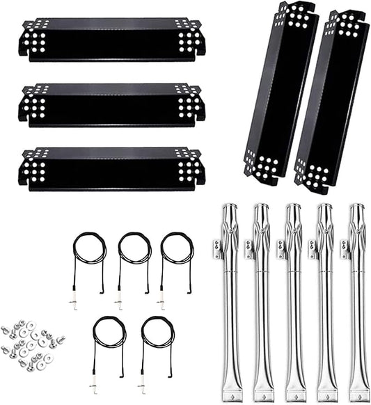 Uniflasy Grill Replacement Parts for Nexgrill 5 Burner 720-0888, 720-0888N, Nexgrill 4 Burner 720-0830H, Members Mark 720-0882D, Heat Plates Burner Tubes for Nexgrill Replacement Parts 5 Burner