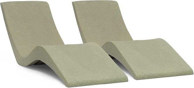 Aqua Outdoors- in-Pool Chaise Lounger - Pool & Sun Shelf Lounge Chair Designed for Water Depths Up to 9”-Compatible with All Types - Poolside & Sun Deck Tanning - Set of 2 - Sandstone Granite