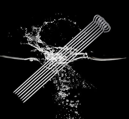 14 Inch Long Square kebab skewers,BBQ Stainless Steel Skewers,12 Pack (BBQ Skewers Square 14inch-12p)