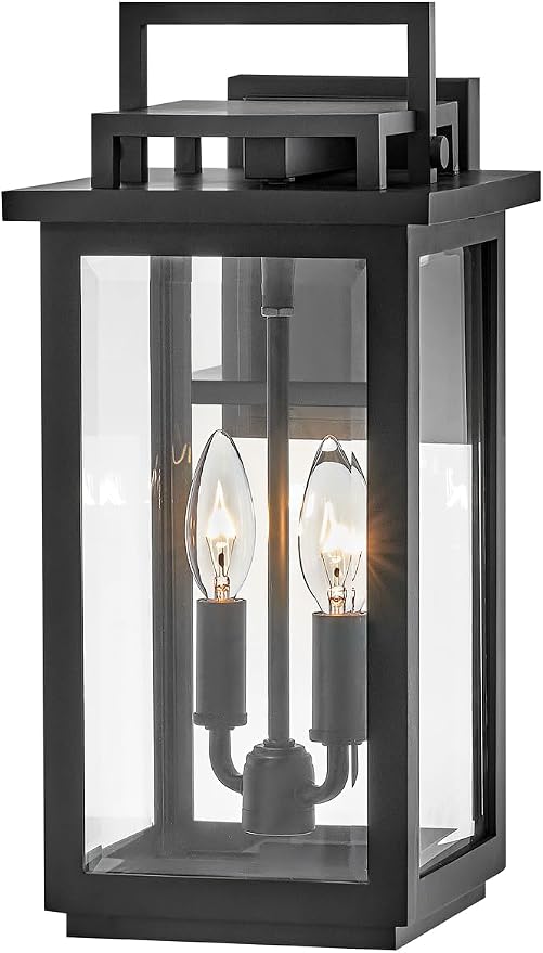 Hinkley Winthrope Medium Outdoor Wall Mount Lantern, Black Finish