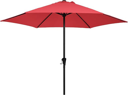 Sunnyglade 9FT Outdoor Patio Umbrella, Market & Table Umbrella with 6 Sturdy Ribs and Crank System, Fade-resistant & Waterproof for Garden Backyard Poolside Deck