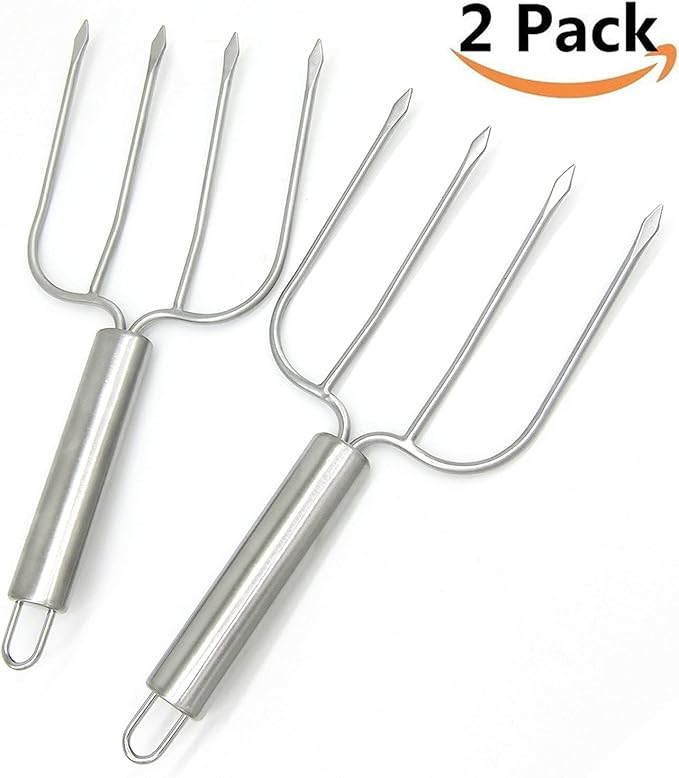 KAYCROWN Stainless Steel Turkey & Roast Lifters, Set of 2 - Turkey and Poultry Lifters Roaster Poultry Forks Great for Thanksgiving, Transfer Turkey or Ham Easily