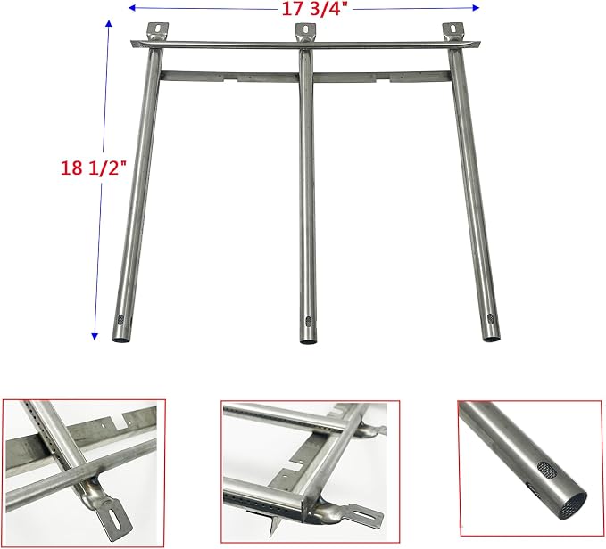 Parts Kit DG199 Replacement for Sonoma CGR27, CGR27LP, CGR30, CGR30LP Gas Grill Burners 17 3/4" x 18 1/2" & Porcelain Steel Heat Plate 15 3/16" x 5 7/16"