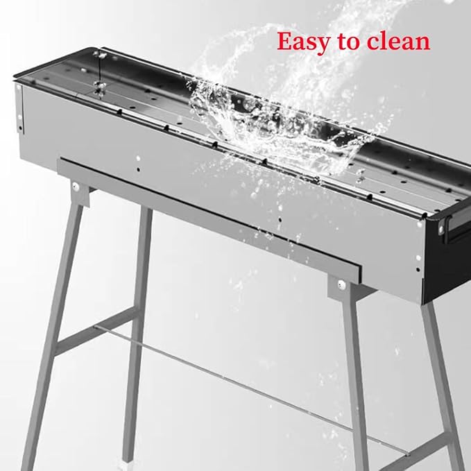 Barbecue Grill,Portable Charcoal Foldable Grill, 80cm Grills Outdoor Cooking for Travel, Camping Smoker BBQ Grill for Outdoor Cooking,Camping,Backyard (Color : /Silver, Size : B)