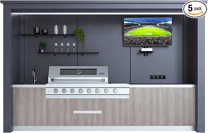 Outdoor Kitchen Pod for Patio Living Space | Modular Grill Island with Sink, Gas Burner, Fridge, Drawers & Pergola – Ideal for House Home Entertainment & Summer Party