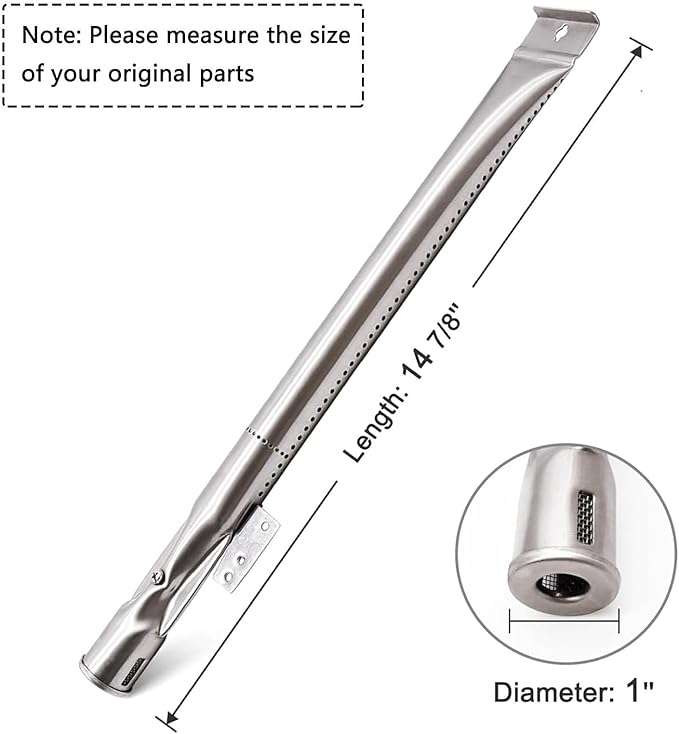 BBQ-Element Stainless Steel Grill Burner Tubes Replacement for Nexgrill 720-0830H, 720-0783E, 720-0864, Gas Grill Pipe Burners for Kenmore, Kitchen Aid, Nexgrill 720-0830A Gas Grill.(4 Pack)