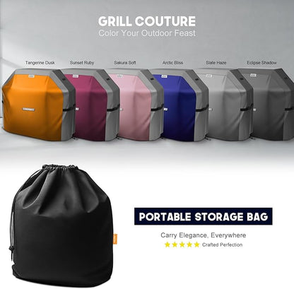 LIBZAKI Grill Cover 420D Waterproof, Weather Resistant, Rip-Proof, Anti-UV, Fade Resistant,Gas Grill Cover for Weber,Char Broil,Nexgrill Grills, etc.58 inches-Black