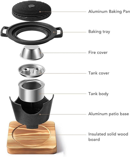 Korean Bbq Grill Charcoal, Small Charcoal Grill 8.5 Inches Portable Grill Iron Barbecue Grill Tabletop Kbbq Grill Outdoor Indoor Camping One Person Mini Bbq Grill Japanese Barbecue Pan For Home