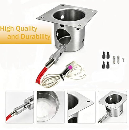 Firsgrill Replacements for Pit Boss Treager Pellets Grill/Smoker Parts (2, Ignited Rod & Firebox) (Silver）