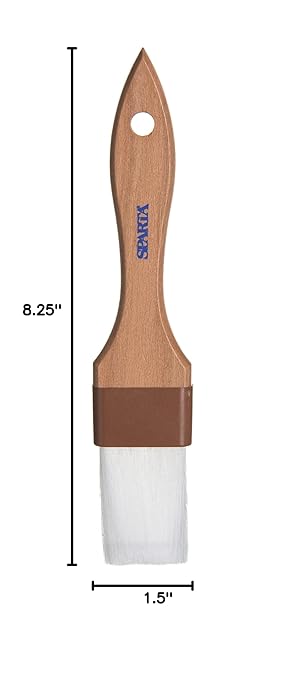 SPARTA 4039600 Nylon Wide Brush, Flat With Nylon Bristles, 1.5 Inches, Brown, (Pack of 12)