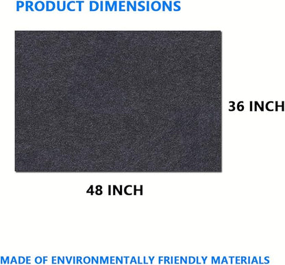 Gas Grill Mat，Premium BBQ Mat—Protects Decks and Patios from Grease Splashes,Soft Absorbent Material-Contains Grill Splatter，Anti-Slip and Waterproof Backing，Washable (36" x 48")
