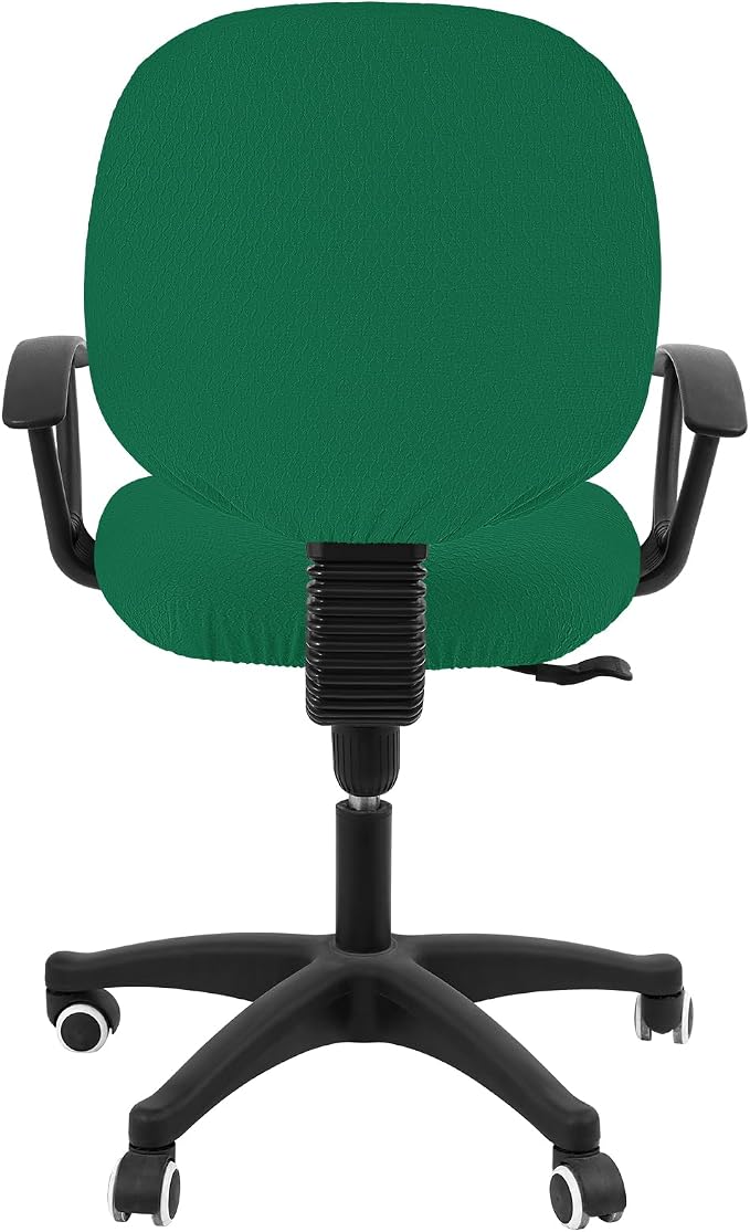 Smiry Office Computer Chair Covers for Desk Rotating Chair Protector | Stretch Jacquard Removable Washable Universal Slipcovers, Seat + Backrest Cover, Chritsmas Green