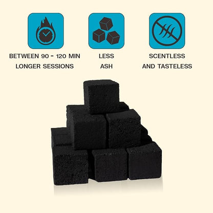 LeOrange Premium Coconut Hookah Charcoal (1KG, 26mm) – 100% Natural Coconut Shell, No Additives or Fillers, Odorless & Long Burn Time Coals for Hookah