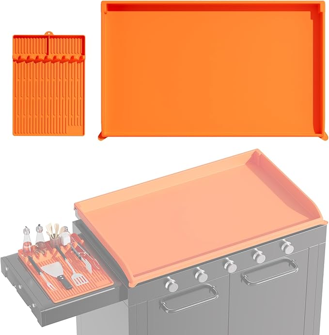 Snuggery 29 Inch Griddle Mat Kit for Blackstone – Heavy-Duty Silicone Flat Top Grill Cover with Tool Mat – Outdoor Waterproof Rust-Prevention BBQ Protector for Backyard & All-Season Storage