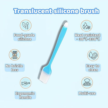 Silicone Basting Pastry Brush, 10.35 Inch, Blue, Food Grade, Heat Resistant -30°C to 230°C, No Bristle Loss, for Baking, BBQ, and Cooking