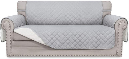 Easy-Going Reversible Couch Cover, 2 Cushion Sofa, Light Gray/Ivory | Oversized Loveseat Slipcover For Dogs, Water Resistant Mat, Living Room, Non-Slip Sofa Cover, Pet Friendly