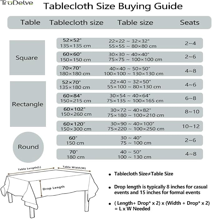 TruDelve Round Tablecloth 60 Inch Blue Fabric Farmhouse Cloth Tablecloths Circle Outdoor Picnic Table Cloth Round Cover (Blue,60",Round)