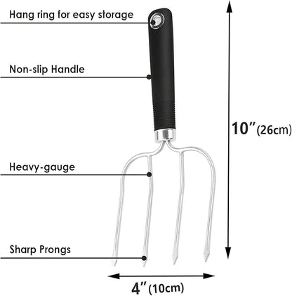 KAYCROWN Turkey Baster and Roast Lifters with Non-Slip Handle, Rubber Baster with 2 Marinade Needles & Stainless Steel Poultry Forks Set