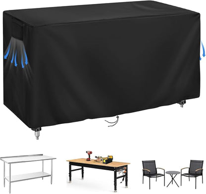 420D Outdoor Prep Table Cover 72 Inch,72''L x 24''W x 35''H,Black | Waterproof Patio Stainless Steel Table Cover, Workbench Covers Waterproof, Picnic BBQ Grill Cart Cover