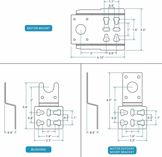 Onlyfire 6902 Universal Barbecue Grill Stainless Steel Rotisserie Motor Bracket Set