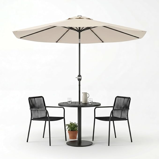 Greesum 9FT Outdoor Patio Umbrella, Table Umbrella for Yard, Market, Heavy-Duty Waterproof Pool Umbrella with 8 Sturdy Ribs, UV Protection for Beach, Deck, Garden, Backyard
