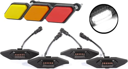 White Led Grill Lights Emblem for Toyota Tacoma TrdSport Off Road 2020-2023 | 4pcs ,TRD Off Road Sport OEM Grill,Rapt0r Lights for Tacoma 6 LED Upgrade Grille Light