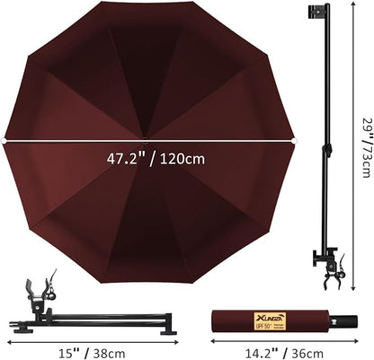 XLINGZA UPF 50+ Beach Umbrella with Adjustable Universal Clamp