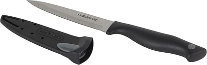 Farberware 4.5 Inch Utility Knife with EdgeKeeper Self-Sharpening Sheath, High-Carbon Stainless Steel Blade, Ergonomic Handle for Slicing, Dicing, and Mincing Fruits and Vegetables
