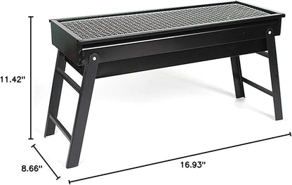 Foldable Charcoal BBQ Grill - Mini Portable Tabletop Barbeque - Great Folding Barbecue for Garden, Party, Festivals, Picnic, Camping, Hiking, Small Fire Pit,43 * 29 * 22cm