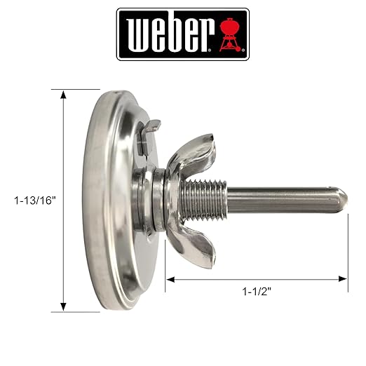 Weber 60540 Charcoal, Spirit, Q Grill Replacement Thermometer, 1-13/16" Diameter