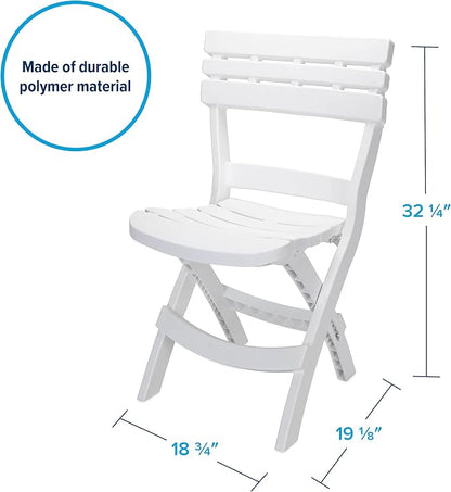 Camco Outdoor Table and Chair Set | Features Foldable Design for Compact RV Storage and Organization | Great for Camping, Events, Patios, and More | No-Tool Assembly | 3-Piece, White (51640)