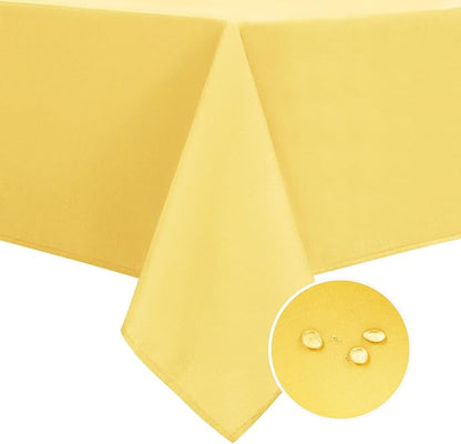 DWCN Square Tablecloth - 54 x 54 Inch - Waterproof Stain and Wrinkle Resistant Washable Table Cloth, Decorative Fabric Table Cover for Kitchen Dining Room Party and Outdoor Use, Yellow