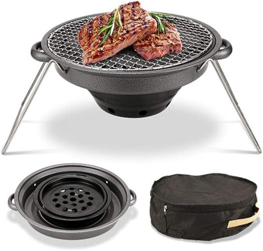 Portable Charcoal Grills for Camping Stainless Steel Small BBQ Grill, Folding Small Barbecue Grill for Outdoor Grilling Camping Hiking Picnics Cooking Tailgating Backpacking Party
