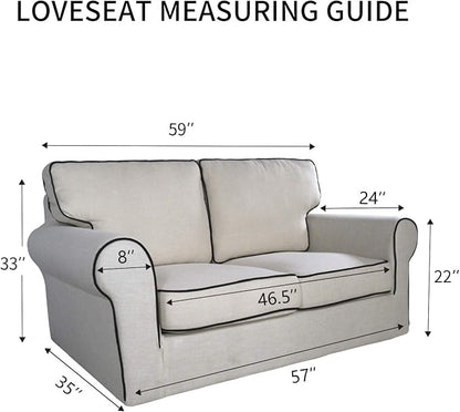 PureFit Reversible Quilted Couch Covers for Dogs Loveseat Sofa Cover 46.5” | Gray/Light Gray, Water Resistant Couch Protector, Washable Pet Couch Cover with Non Slip and Elastic Straps For Kids
