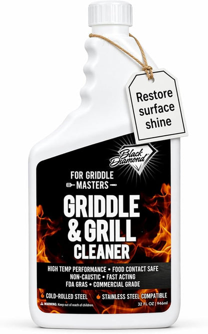 Griddle & Grill Cleaner – Flat Top Griddle Cleaner, Food-Contact Safe 1-QT | Flat Top Griddle Cleaner, Non-Caustic, Food-Contact Safe, Unscented, Residue-Free