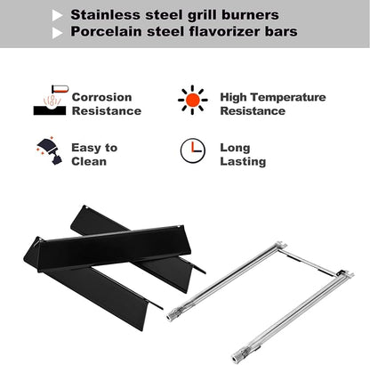 Spirit E-210 7635 Flavorizer Bars 69785 Burner Grill Replacement Parts for Weber Spirit and Spirit II 200 Series E-210 S-210 E-220 S-220 ii E-210 II S-210 II E-220 II S-220 Spirit 2 GS4 Grill Parts