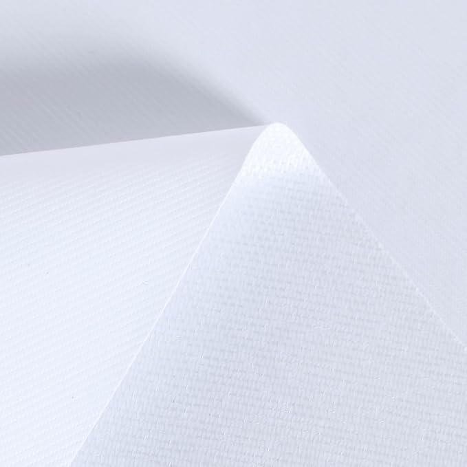 sancua 100% Waterproof Vinyl Tablecloth Table Cloth 60 Inch Round, White | Oil Spill Proof, PVC Material, Wipe Clean Table Cover for Dining Tables, Buffet Parties and Camping